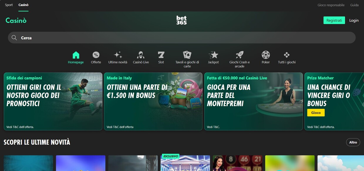 Bet365 Homepage Italy 