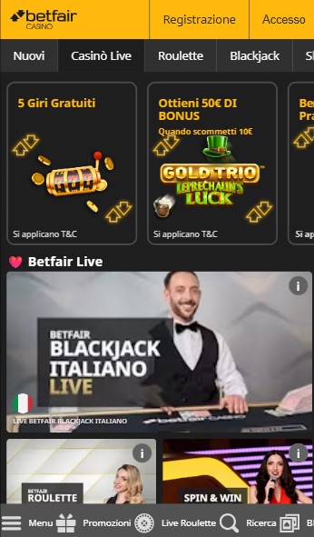 Betfair Casino Live
