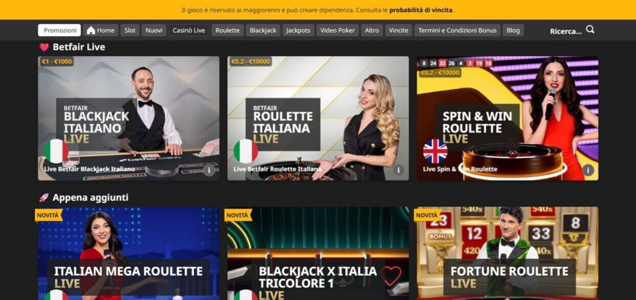 Betfair Casino Live