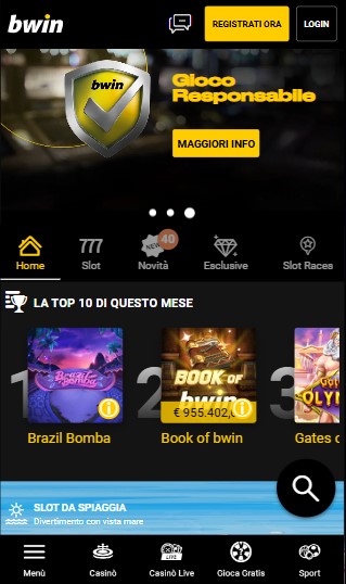 Bwin Homepage Italy