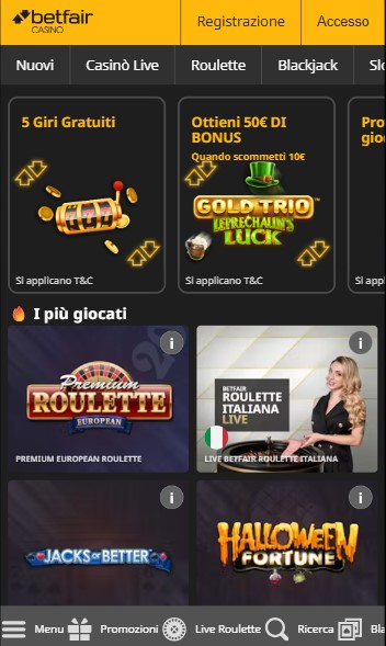 Casino Betfair Homepage italy pc