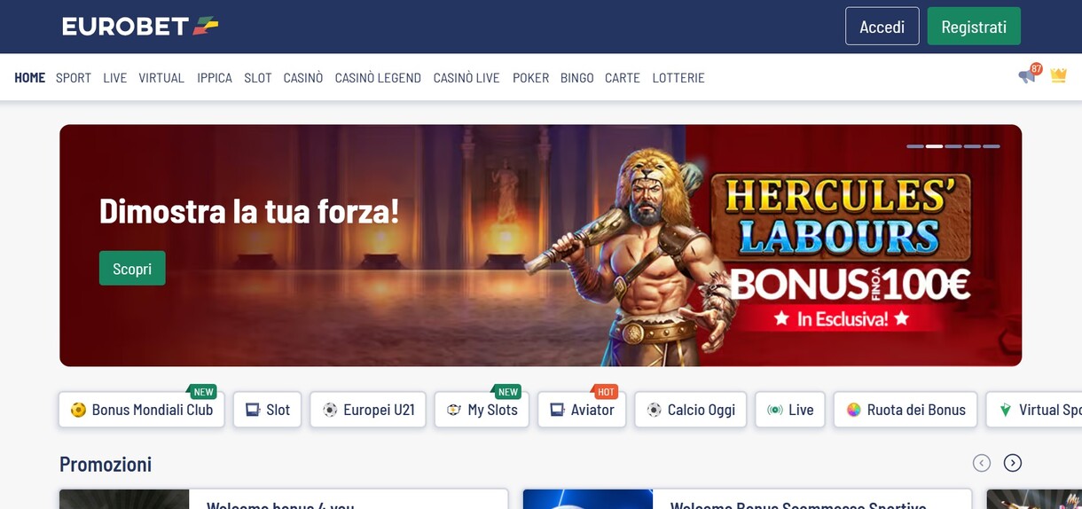 Eurobet Homepage Italia pc