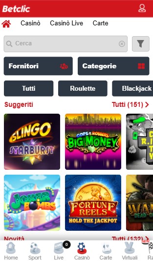 Homepage Betclic Casino Italy