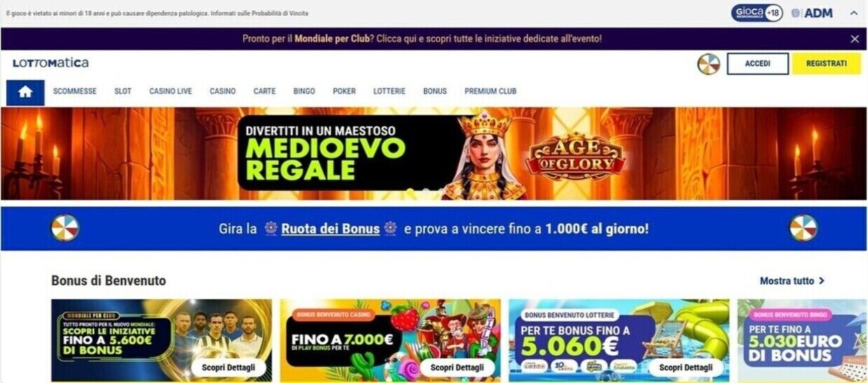 Lottomatica Homepage Italia pc
