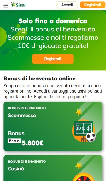 Promozioni Casino Sisal Italia