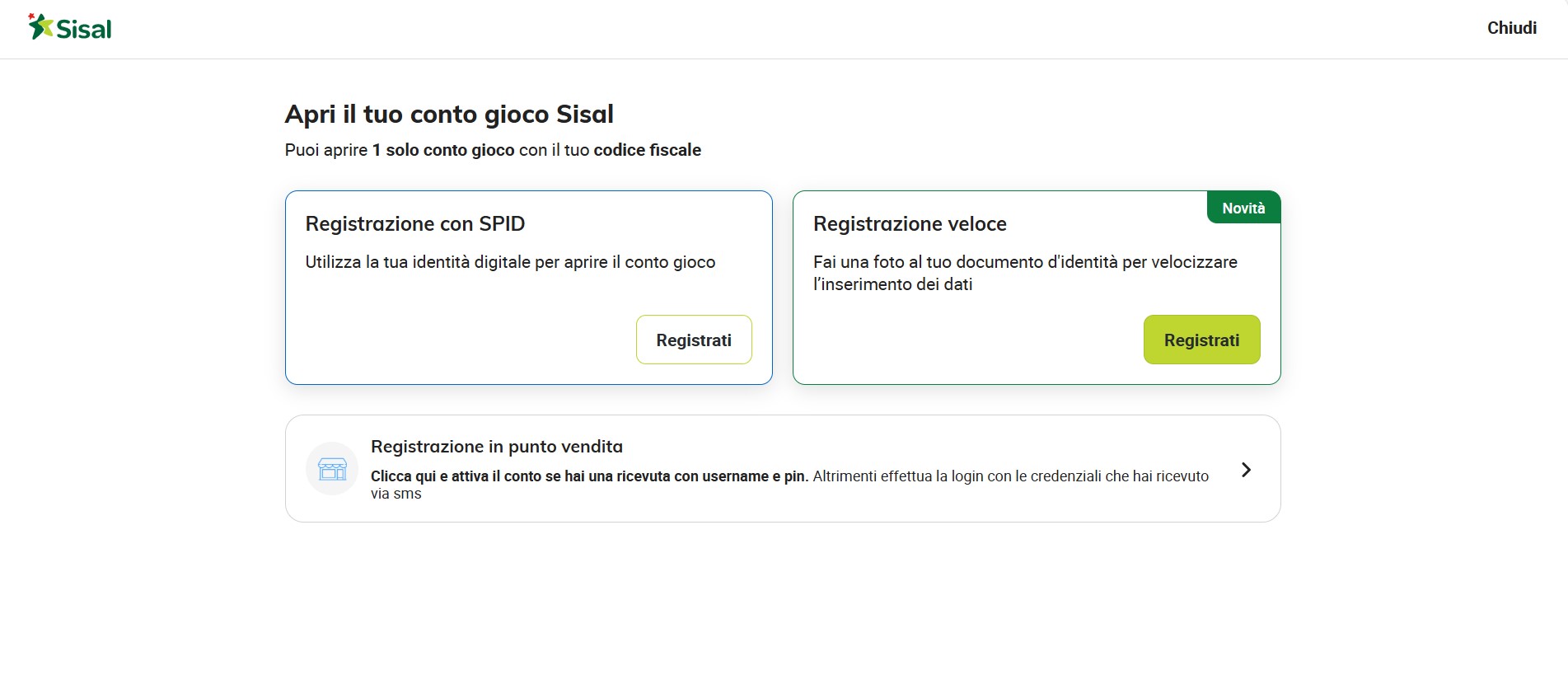 Registrati Sisal Casino Italia