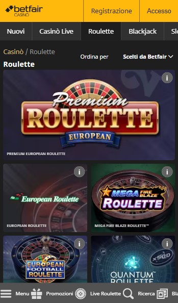 Betfair Casino Roulette Italy