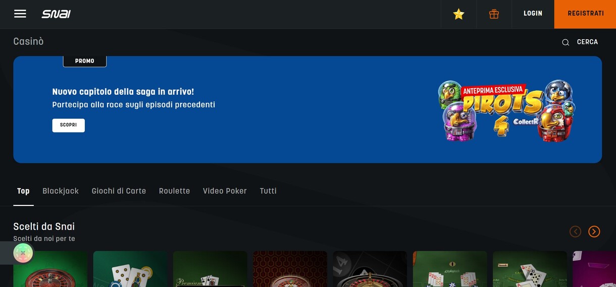 Snai Homepage Italia pc