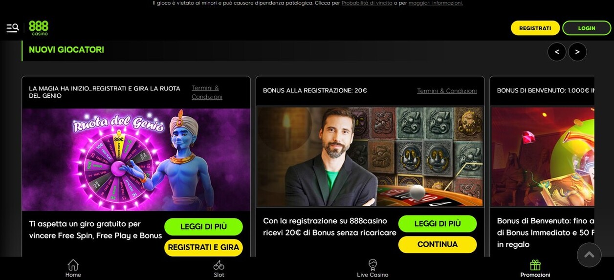 888casino Italy Promozioni pc