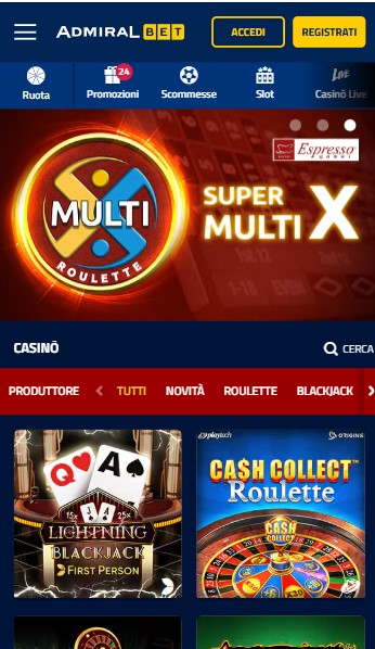 Admiralbet Casino Homepage Italy