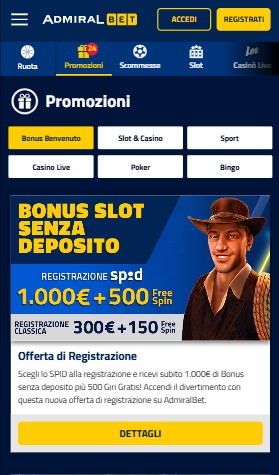 Admiralbet Promozioni Italy Casino