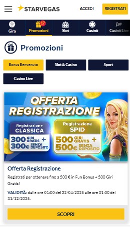Bonus Starvegas Italia