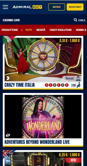 Casino Live Admiralbet Italy