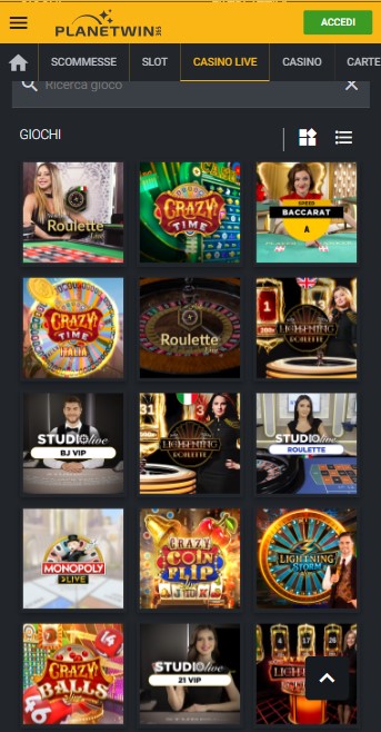 Casino Live Planetwin ITalia