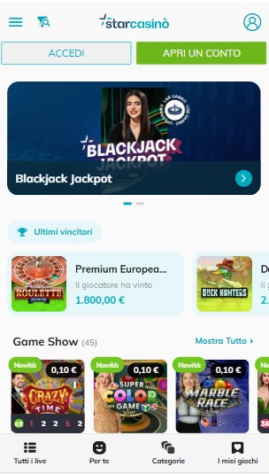 Casino Live Starcasino italia