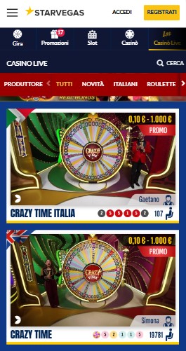 Casino Live Starvegas Italia