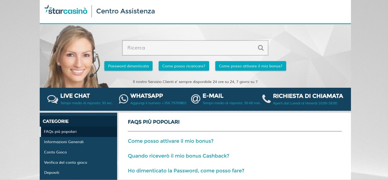 Centro Assistenza Starcasino Ita