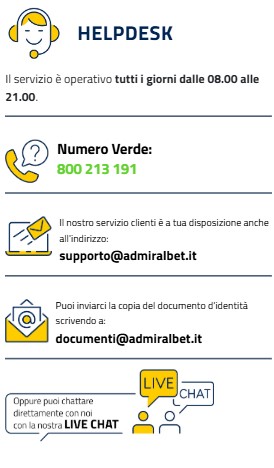 Contatti Admiralbet Casino italy
