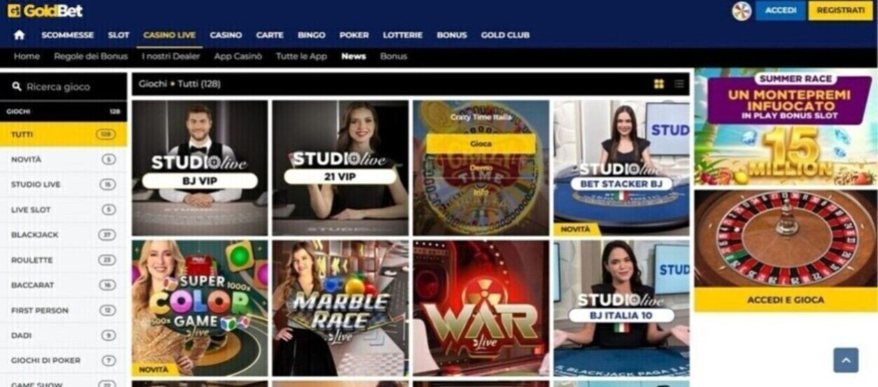 Goldbet Italia Casino Live