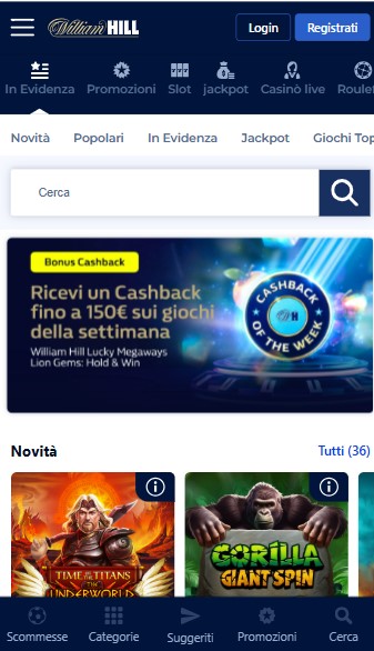 Homepage William Hill Casino Italia
