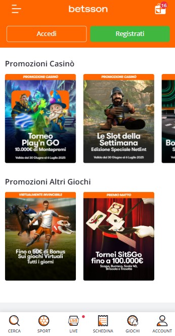 Promozioni Betsson it