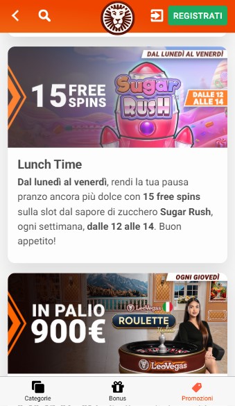 Promozioni Leovegas Italia