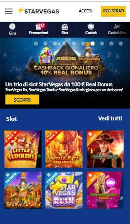 Starvegas Homepage Italia