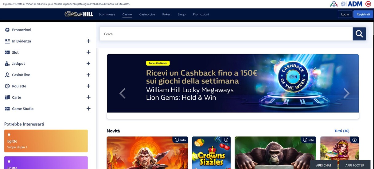 William Hill Casino Homepage