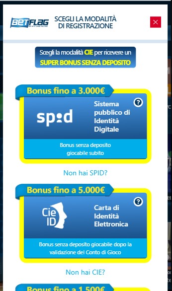 Betflag Registrazione Casino Italia