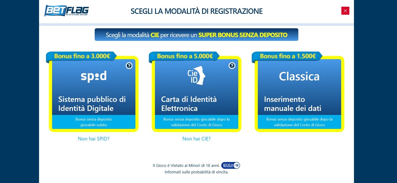 Betflag Registrazione Italia