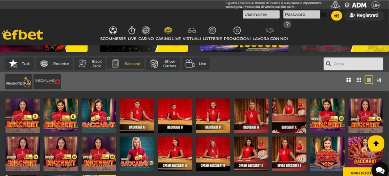 Casino Live Efbet Italia