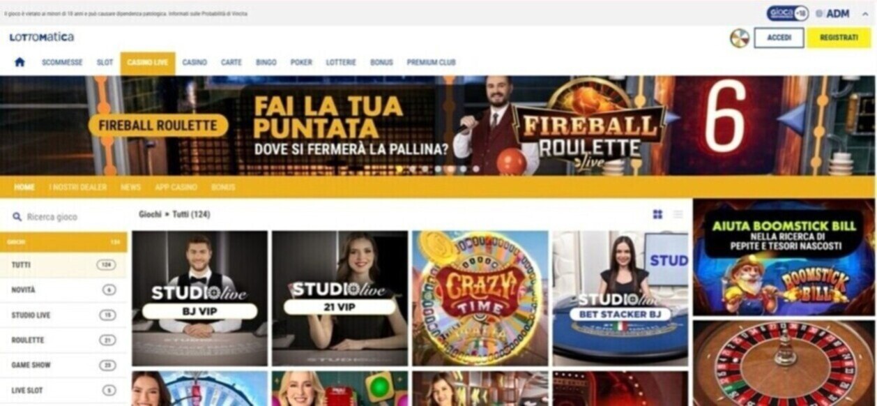 Casino Live Lottomatica Italia