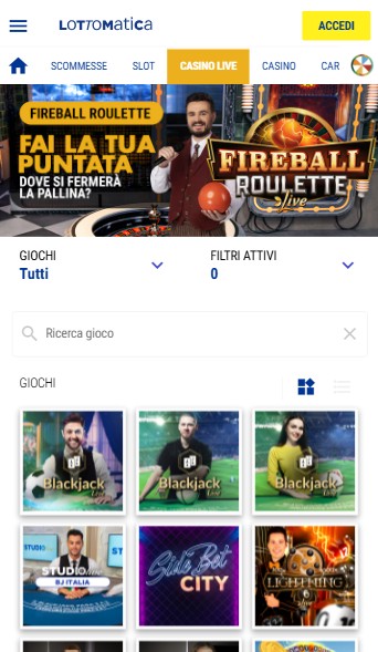 Casino Live Lottomatica