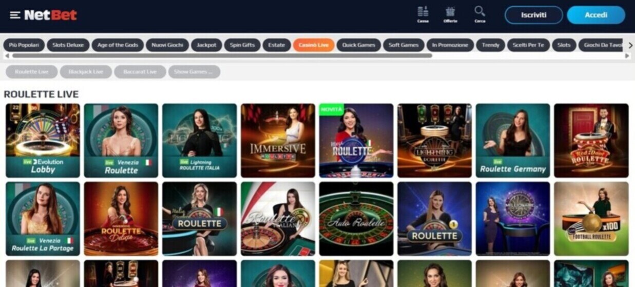 Casino Live Netbet Italia