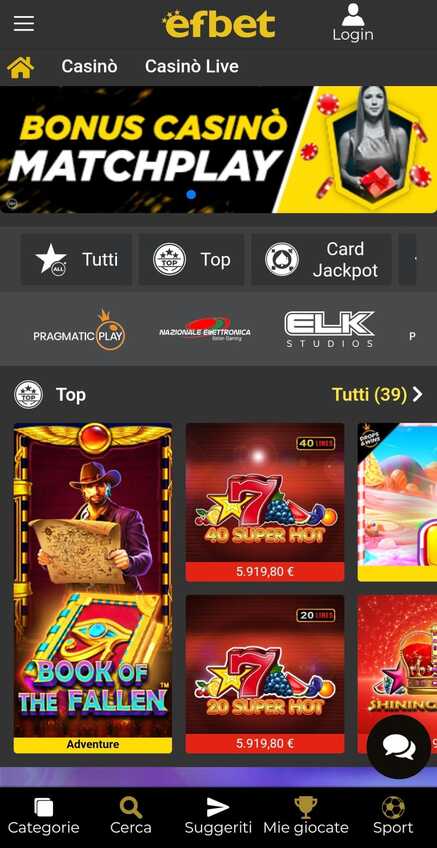 Homepage efbet casino it