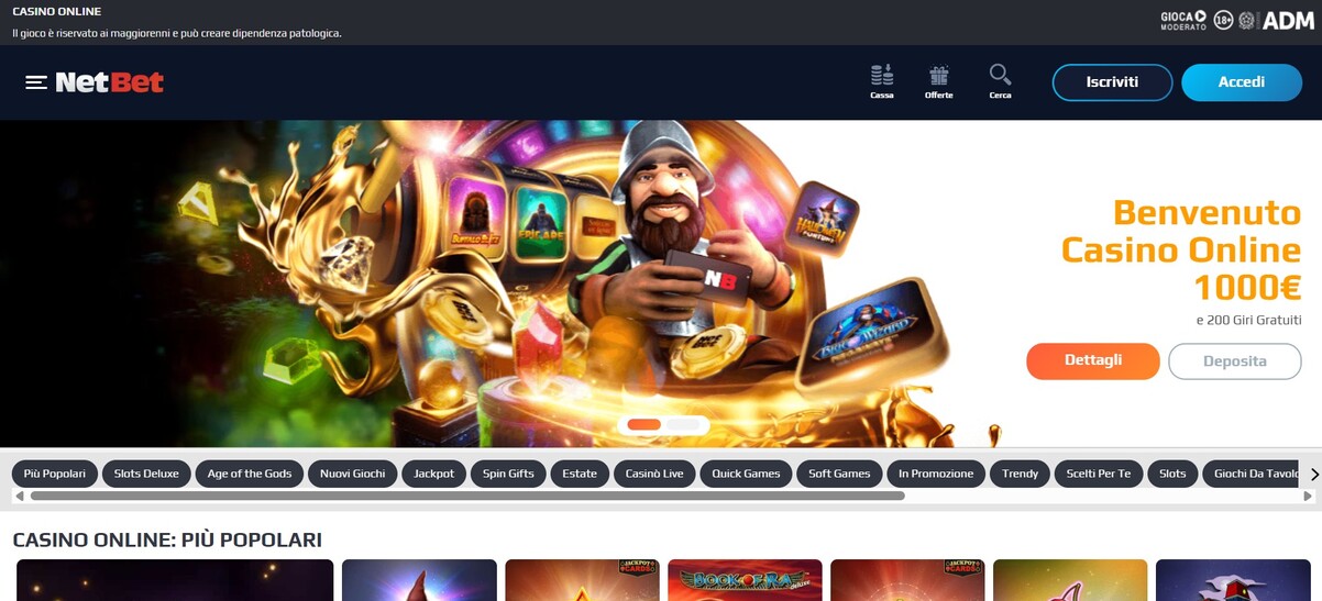 Netbet Casino ITalia Homepage