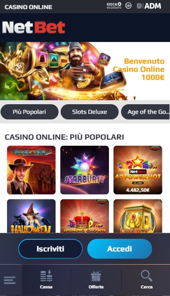 Netbet Homepage Italia mobile