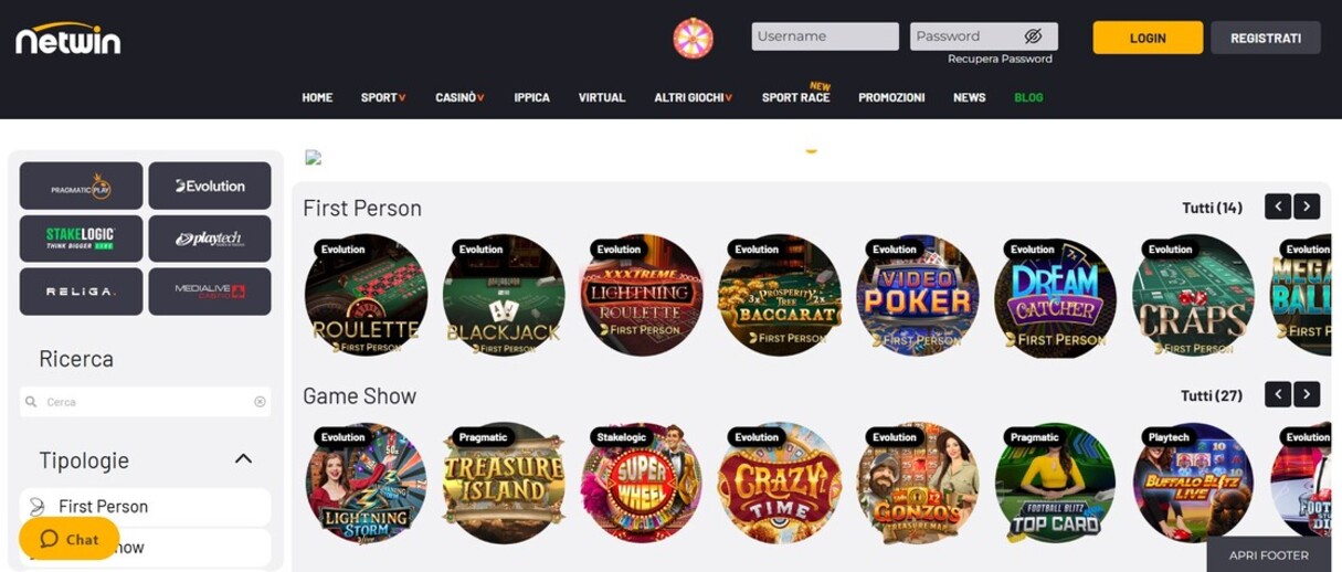 Netwin Casino Live ITalia