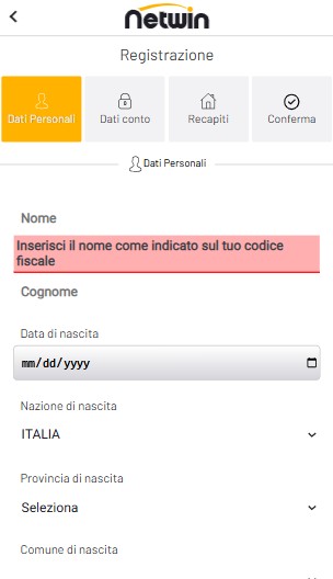 Netwin Registrazione ITalia